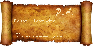 Prusz Alexandra névjegykártya